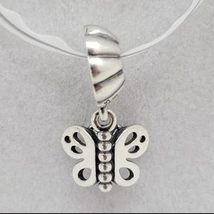 Pandora 925 ALE Sterling Silver Friends‎ Forever Butterfly Dangle Charm